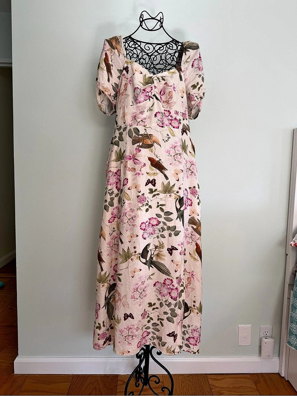 & Other Stories & Floral Linen Maxi Dress in Pink Like New